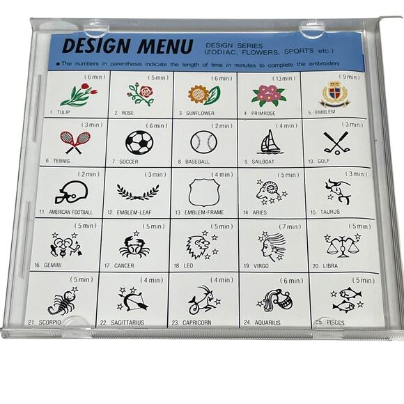 Janome 8000 Memory Card 2 Vintage Design Series Embroidery NEW-Opened 25 Images - Picture 6 of 13